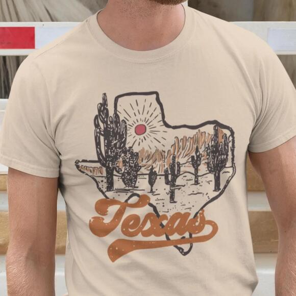 Other - Texas Desert Graphic Tee Retro Cowboy Shirt